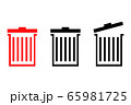 Trash bin flat line icon 65981725
