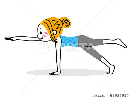 プランク　筋トレ 65982936