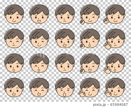 男の子01_03_02（喜怒哀楽・いろんな表情セット） 65984087