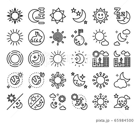 sun and moon outline vector icons 65984500