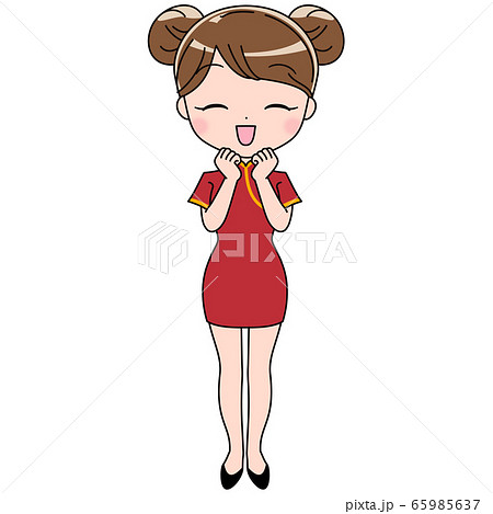 チャイナドレス 女性 表情 笑顔 チャイナドレス 女性 表情 笑顔 65985637