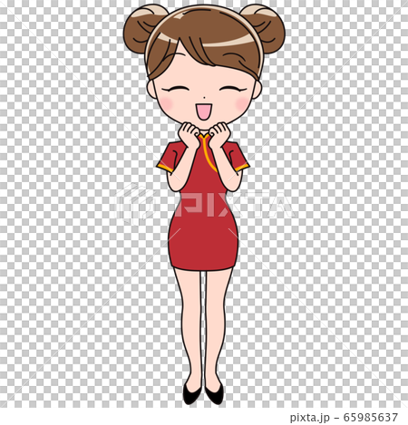 チャイナドレス 女性 表情 笑顔 チャイナドレス 女性 表情 笑顔 65985637