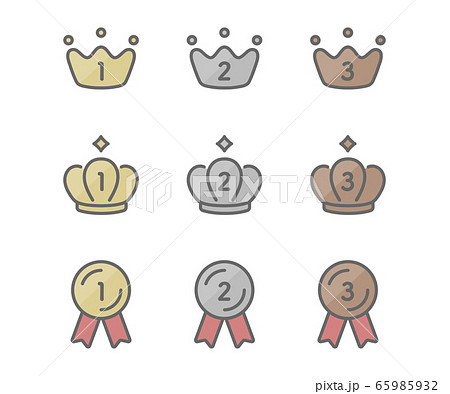 ランキングのアイコンのセット 順位 イラストのイラスト素材