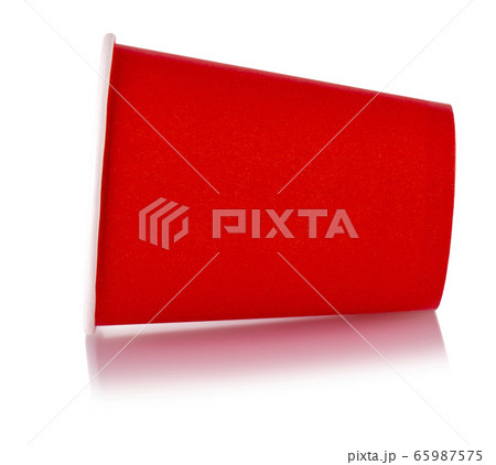 Red empty paper coffee cup isolated on white background. Red empty paper coffee cup isolated on white background. 65987575