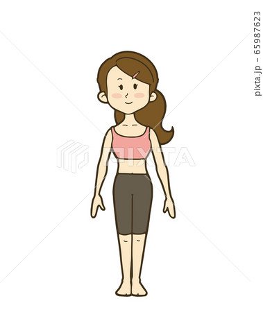 女性の人体のイラスト 正面 標準体型のイラスト素材 女性の人体のイラスト 正面 標準体型のイラスト素材