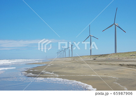 海沿いの風力発電／波崎ウインドファーム（茨城県神栖市） 65987906
