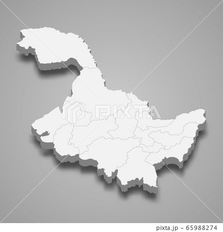 3d map province of China Template for your design 65988274