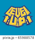Level up. Fitness typographic sport poster. Motivational and inspirational vector game illustration with Lettering. 65988578