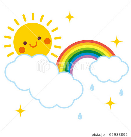 Rainbow and sun illustration - Stock Illustration [65988892] - PIXTA