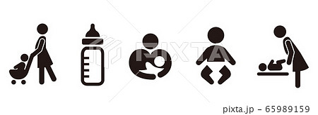 stroller icon baby push vector 65989159