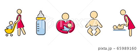 stroller icon baby push vector stroller icon baby push vector 65989160