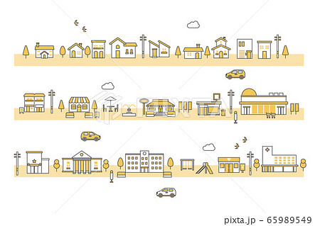 町並み　ベクターセット 65989549