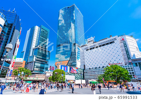 東京　渋谷　スクランブル交差点 65991533
