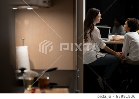 Happy woman and her son gazing at one another 65991936