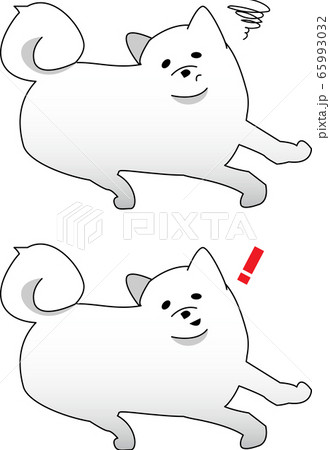 もふもふ 秋田犬のイラスト素材