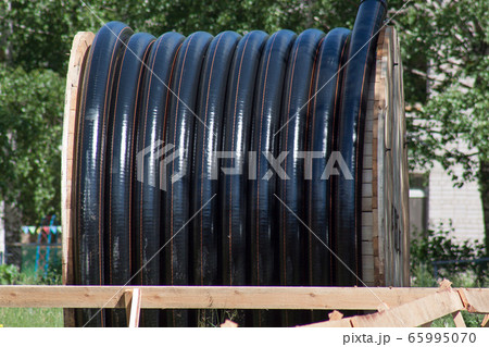 Polyethylene pipes in the coil for gas and water. Polyethylene pipes in the coil for gas and water. 65995070