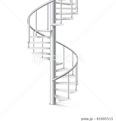 Spiral Staircase Realistic 3d Object On A White のイラスト素材