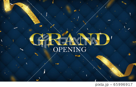 Grand Opening Card with Golden Ribbon Background Grand Opening Card with Golden Ribbon Background 65996917