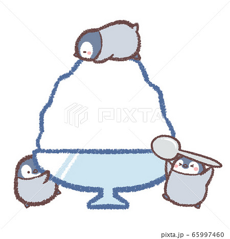 Shaved Ice Penguin Chicks Stock Illustration