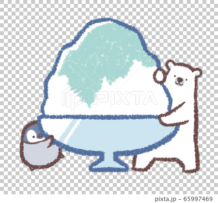 Shaved ice melon polar bear penguin chick hide and seek 65997469