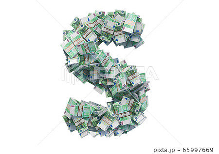 Letter S from euro packs. 3D rendering 65997669