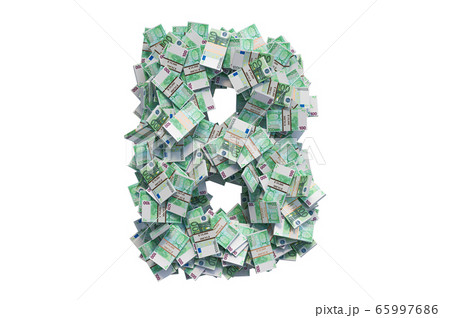 Letter B from euro packs. 3D rendering 65997686