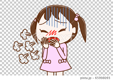 一個小女孩咳嗽不停 65998093