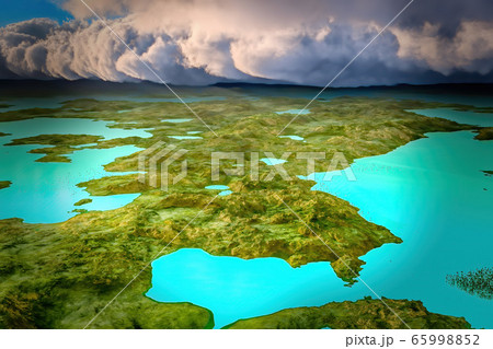 spectacular and spooky shelf cloud 3d rendering 65998852