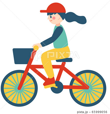 自転車に乗った女の子のイラスト素材のイラスト素材