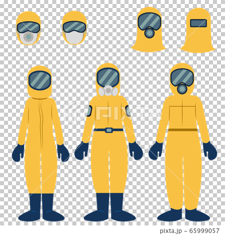 Illustration set of people wearing protective clothing Illustration set of people wearing protective clothing 65999057