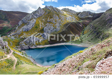 Cueva mountain lake in the Somiedo national park, 65999957