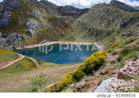 Cueva lake in the Somiedo national park, Spain, Cueva lake in the Somiedo national park, Spain, 65999958
