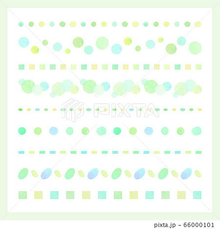 ラインセット きみどり (水彩風ベクター) ラインセット きみどり (水彩風ベクター) 66000101