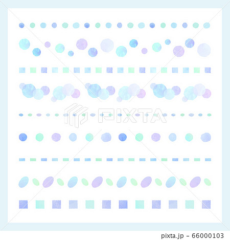 ラインセット みずいろ （水彩風ベクター） 66000103