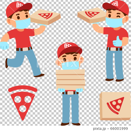 Cartoon pizza delivery boy - Stock Illustration [66001999] - PIXTA