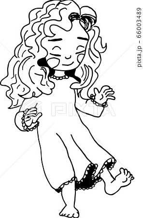 Cute bouncing girl - hand drawing doodle illustration. Vector stock illustration isolated on white background. EPS10 Cute bouncing girl - hand drawing doodle illustration. Vector stock illustration isolated on white background. EPS10 66003489