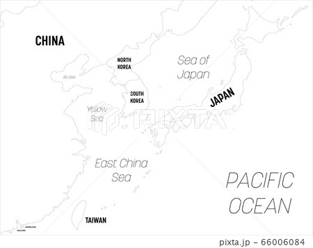 East Asia Map. High Detailed Political Map Of... - Stock Illustration [66006084] - Pixta