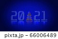 Happy new year 2021. Holiday inscription from numbers. GUI illustration 66006489