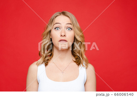 Portrait of young beautiful caucasian woman with Portrait of young beautiful caucasian woman with 66006540