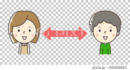 人物 男性 女性 間隔 共有 シェア 矢印 関係性を表すイラストのイラスト素材