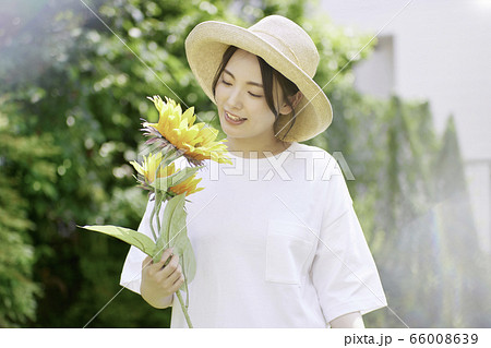 若い女性 夏 ポートレート 若い女性 夏 ポートレート 66008639