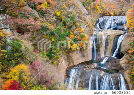 袋田の滝と紅葉風景 秋 （茨城県久慈郡大子町） 2019年11月撮影 66008656