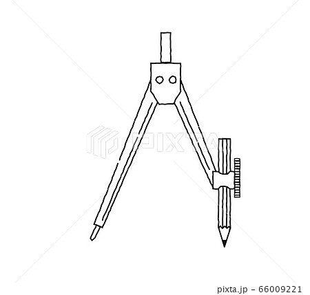 コンパスのイラスト おしゃれでかわいい手描き風線画のイラスト素材 66009221 Pixta