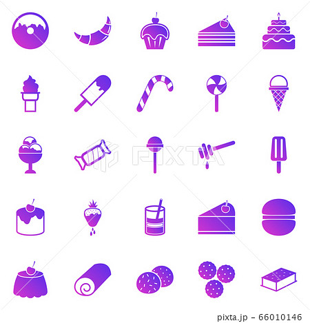 Dessert gradient icons on white background 66010146