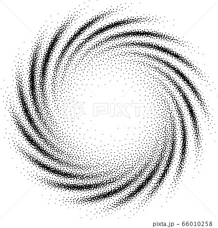 Abstract spiral background. Black and white halftone stipple dots pattern 66010258