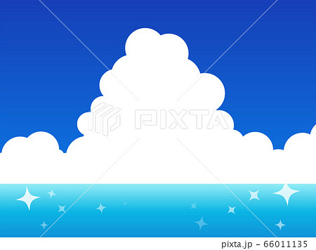 夏 空 海 雲 背景素材のイラスト素材