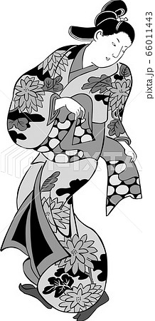 浮世絵 女性 その67 白黒 浮世絵 女性 その67 白黒 66011443
