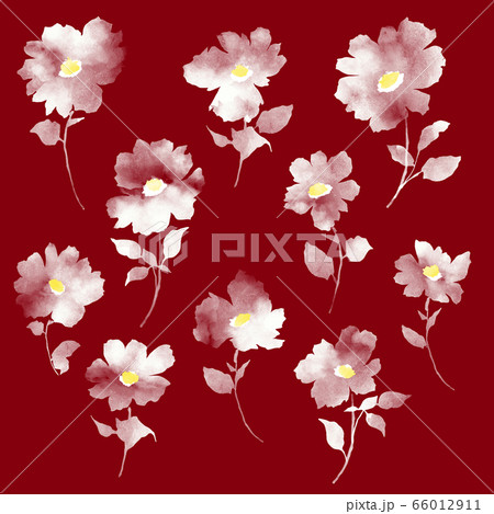 掠れて透明感の有る花素材のイラスト素材 掠れて透明感の有る花素材のイラスト素材