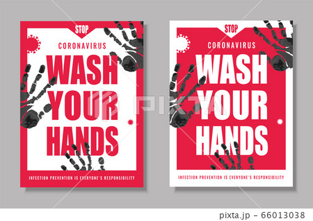 Wash your hands warning poster 66013038