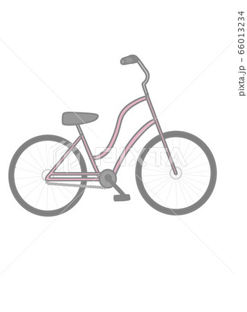 ピンク色のおしゃれな自転車のイラスト素材